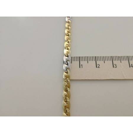 BRACCIALE In ORO 18 Karati 750% Uomo Donna Bicolore GIALLO BIANCO Maglia Catena - 3