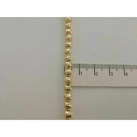 BRACCIALE Uomo Donna Oro Giallo 18 Karati 750% Unisex ORO con Sfere Diamantate - 3