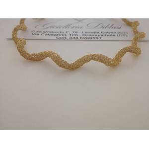 BRACCIALE Elastico Oro Donna 18 Karati 750% ORO GIALLO e Swarovski Made in italy - 1 2