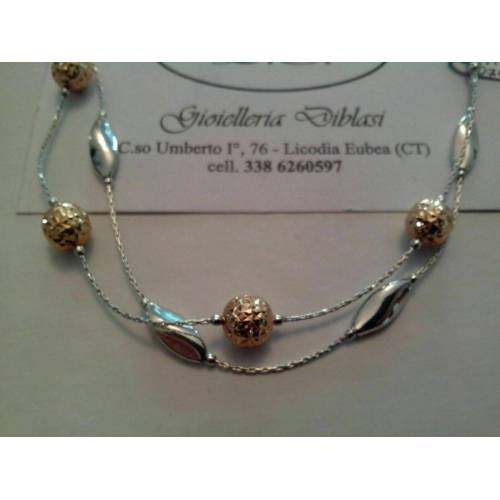 BRACCIALE Donna ORO ROSA e BIANCO Bicolore Oro 18 Karati 750% Made in Italia - 3