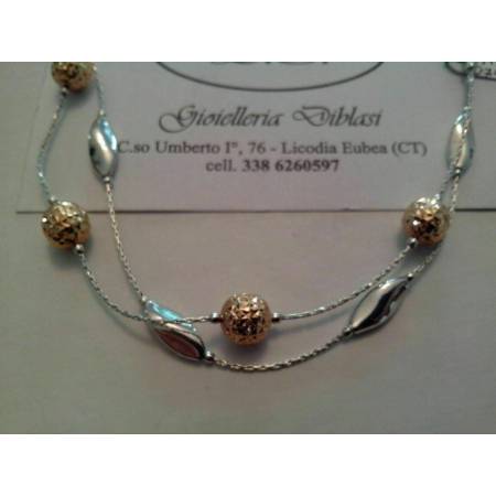 BRACCIALE Donna ORO ROSA e BIANCO Bicolore Oro 18 Karati 750% Made in Italia - 3