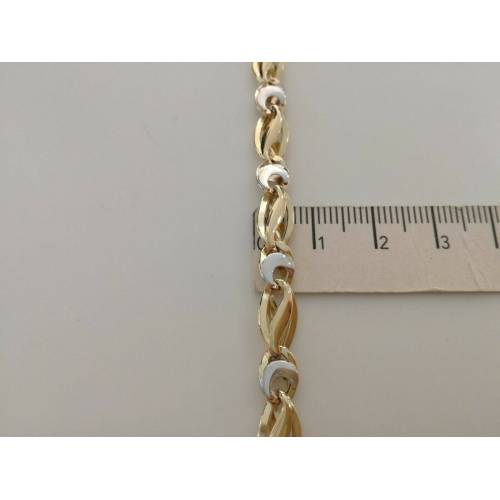 BRACCIALE In ORO 18 Karati 750% Uomo Donna Bicolore GIALLO BIANCO Maglia Catena - 3