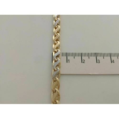 BRACCIALE Oro 18 Karati 750% Uomo Donna Unisex ORO GIALLO e BIANCO Bicolore - 3