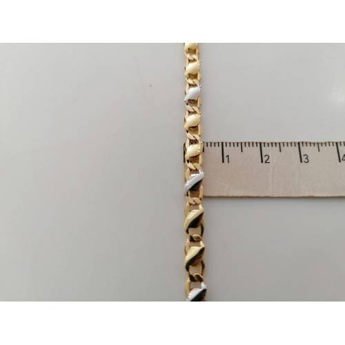 BRACCIALE In ORO 18 Karati 750% Uomo Donna Bicolore GIALLO BIANCO Maglia Catena - 3