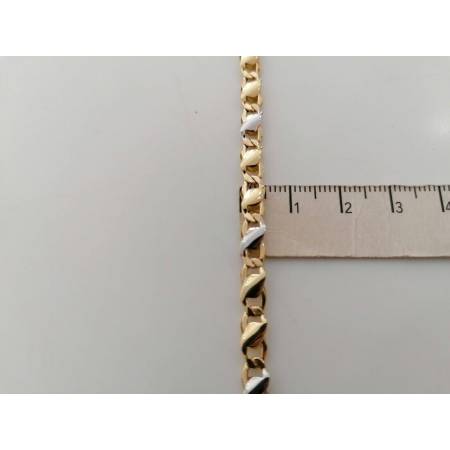 BRACCIALE In ORO 18 Karati 750% Uomo Donna Bicolore GIALLO BIANCO Maglia Catena - 3