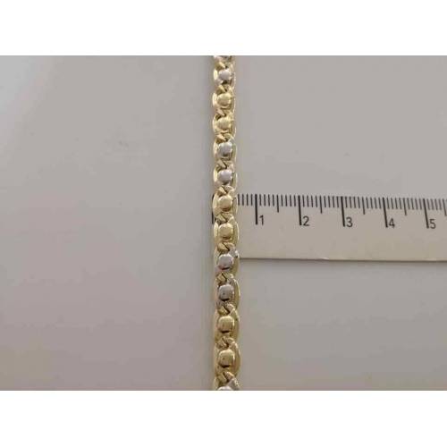 BRACCIALE Uomo Donna Oro 18 Karati 750% Unisex ORO GIALLO e BIANCO Bicolore - 3