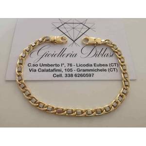 BRACCIALE Oro 18 Karati 750% Uomo Donna Unisex ORO GIALLO e BIANCO Bicolore - 1