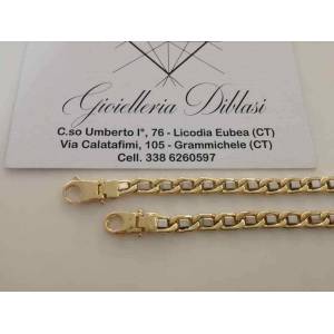 BRACCIALE Oro 18 Karati 750% Uomo Donna Unisex ORO GIALLO e BIANCO Bicolore - 1 2