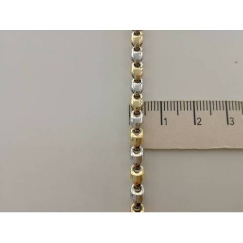 BRACCIALE In ORO 18 Karati 750% Uomo Donna Bicolore GIALLO BIANCO Maglia Catena - 3