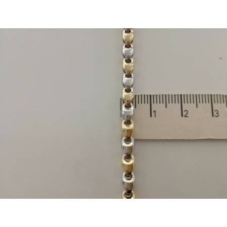 BRACCIALE In ORO 18 Karati 750% Uomo Donna Bicolore GIALLO BIANCO Maglia Catena - 3