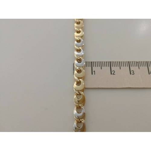 BRACCIALE In ORO 18 Karati 750% Uomo Donna Bicolore GIALLO BIANCO Maglia Catena - 3