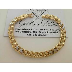 BRACCIALE ORO 18 Karati 750% Uomo Donna Unisex ORO GIALLO e BIANCO Bicolore - 1