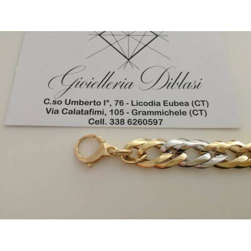 BRACCIALE In ORO Bicolore GIALLO e BIANCO Oro 18 Karati 750% Donna Made in italy - 2