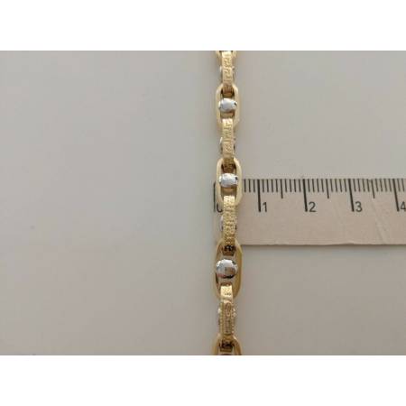 BRACCIALE In ORO 18 Karati 750% Uomo Donna Bicolore GIALLO BIANCO Maglia Catena - 3