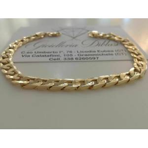 BRACCIALE Uomo Donna Oro 18 Karati 750% Unisex ORO GIALLO Maglia GRUMETTA - 1 2