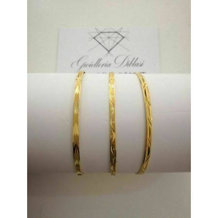 BRACCIALI 3 RIGIDI Oro GIALLO 18 Karati 750% Donna Made in italy - 1