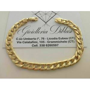 BRACCIALE ORO GIALLO 18 Karati 750% Uomo Donna Unisex Catena Maglia GRUMETTA - 1