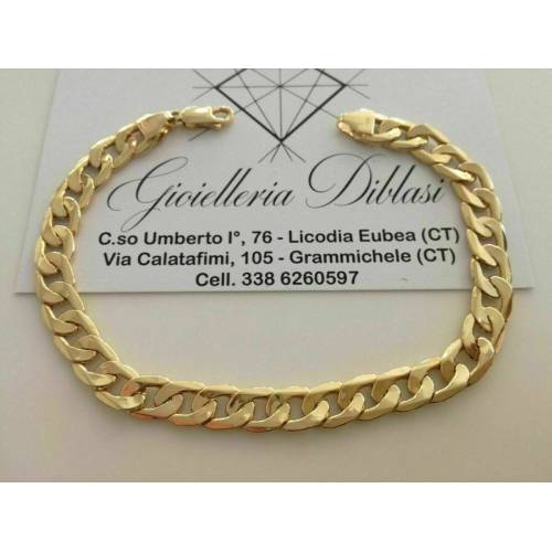 BRACCIALE ORO GIALLO 18 Karati 750% Uomo Donna Unisex Catena Maglia GRUMETTA - 1