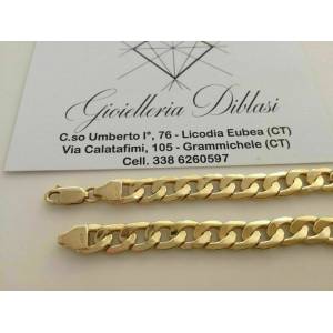 BRACCIALE ORO GIALLO 18 Karati 750% Uomo Donna Unisex Catena Maglia GRUMETTA - 1 2