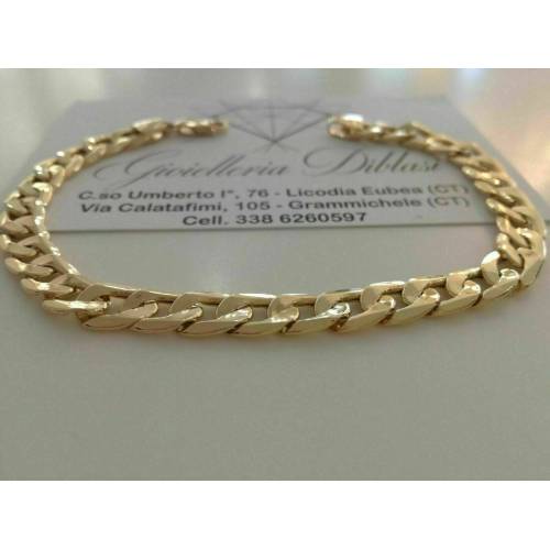 BRACCIALE ORO GIALLO 18 Karati 750% Uomo Donna Unisex Catena Maglia GRUMETTA - 3