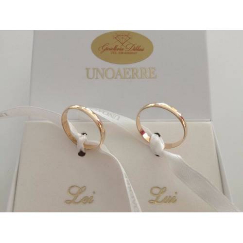 FEDE NUZIALE UNOAERRE 3 GRAMMI ORO Giallo 18 KARATI 750% CLASSICA MATRIMONIO - 5