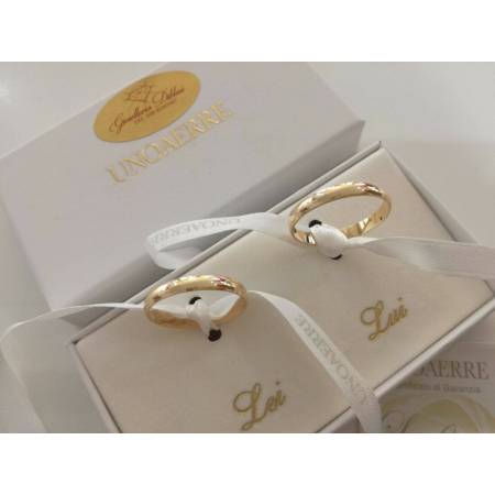 FEDE NUZIALE UNOAERRE 5 GRAMMI ORO Giallo 18 KARATI 750% CLASSICA MATRIMONIO - 9