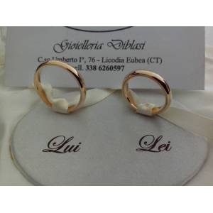 2 FEDI NUZIALI UNOAERRE CLASSICA ,ORO 18 KT GRAMMI 14 ( 7 gr cadauna) NUOVE - 1 2