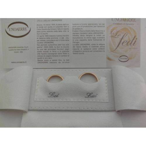 2 FEDI NUZIALI UNOAERRE CLASSICA ,ORO 18 KT GRAMMI 14 ( 7 gr cadauna) NUOVE - 4