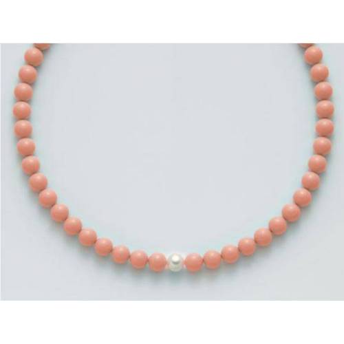 COLLANA DI PERLE MILUNA PASTA DI CORALLO ROSA ARGENTO 925% TERRA E MARE PCL4820 - 1