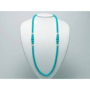COLLANA DI PERLE MILUNA PASTA DI TURCHESE LUNGA ARGENTO 925% TERRA E MARE PCL5953 - 1