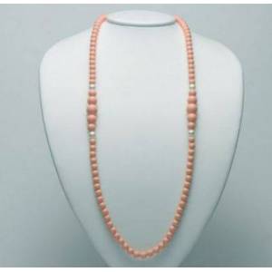 COLLANA DI PERLE MILUNA PASTA DI CORALLO ROSA LUNGA ARGENTO 925% TERRA E MARE PCL5955 - 1