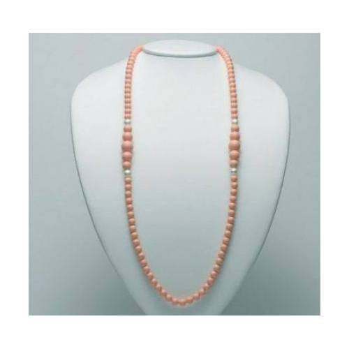 COLLANA DI PERLE MILUNA PASTA DI CORALLO ROSA LUNGA ARGENTO 925% TERRA E MARE PCL5955 - 1