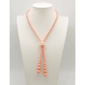 COLLANA DI PERLE MILUNA PASTA DI CORALLO ROSA SCIARPETTA ARGENTO 925% TERRA E MARE CLD3657 - 1