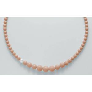 COLLANA DI PERLE MILUNA PASTA DI CORALLO ROSA A DECRESCERE ARGENTO 925% TERRA E MARE PCL5079 - 1