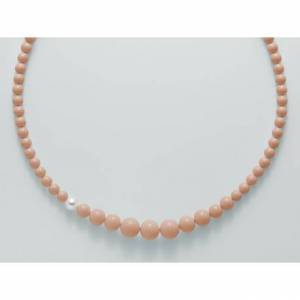 COLLANA DI PERLE MILUNA PASTA DI CORALLO ROSA A DECRESCERE ARGENTO 925% TERRA E MARE PCL5167 - 1