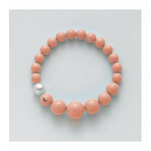 BRACCIALE DI PERLE MILUNA PASTA DI CORALLO ROSA A DECRESCERE ORO 750% TERRA E MARE PBR2392 - 1