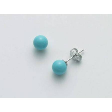 ORECCHINI DI PERLE MILUNA PASTA DI TURCHESE ARGENTO 925% PER2408 - 1