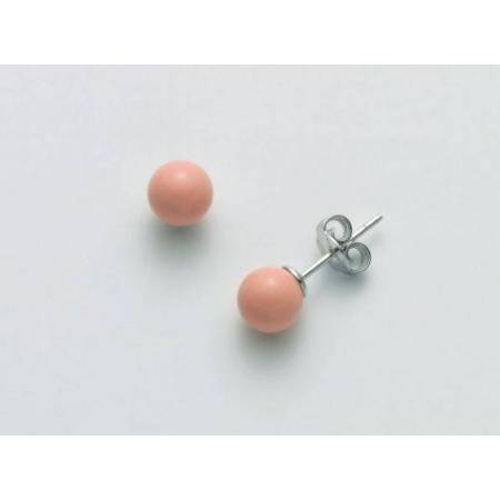 ORECCHINI DI PERLE MILUNA PASTA DI CORALLO ROSA ARGENTO 925% PER2323 - 1