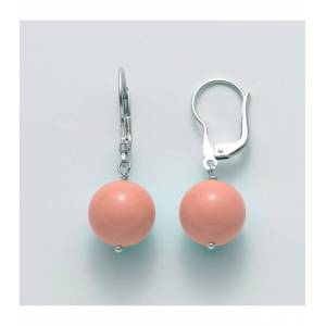 ORECCHINI DI PERLE MILUNA PASTA DI CORALLO ROSA ARGENTO 925% PER2199 - 1