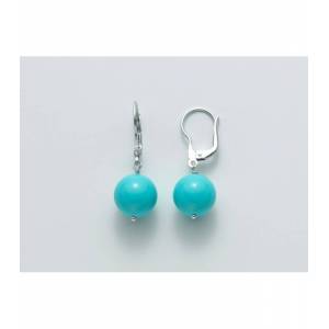 ORECCHINI DI PERLE MILUNA PASTA DI TURCHESE ARGENTO 925% PER2198 - 1