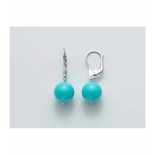 ORECCHINI DI PERLE MILUNA PASTA DI TURCHESE ARGENTO 925% PER2198 - 1