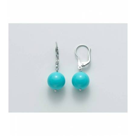 ORECCHINI DI PERLE MILUNA PASTA DI TURCHESE ARGENTO 925% PER2198 - 1