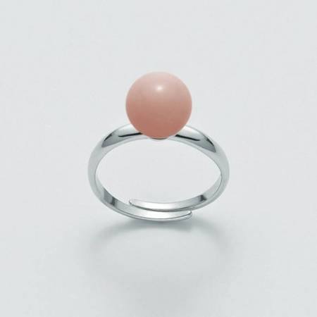 ANELLO MILUNA PERLA PASTA DI CORALLO ROSA ARGENTO 925% LID3308 - 1