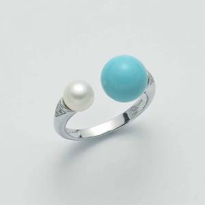 ANELLO DI PERLE MILUNA PASTA DI TURCHESE ARGENTO 925% PLI1511 - 1
