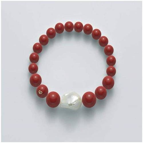 BRACCIALE DI PERLE MILUNA PASTA DI CORALLO ROSSO ORO 750% TERRA E MARE PBR1962 - 1
