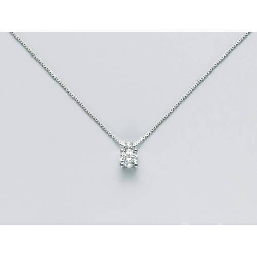COLLANA MILUNA PUNTO LUCE In Oro Bianco 18 KT 750%/1000 E DIAMANTI CLD4240-020G7 - 1
