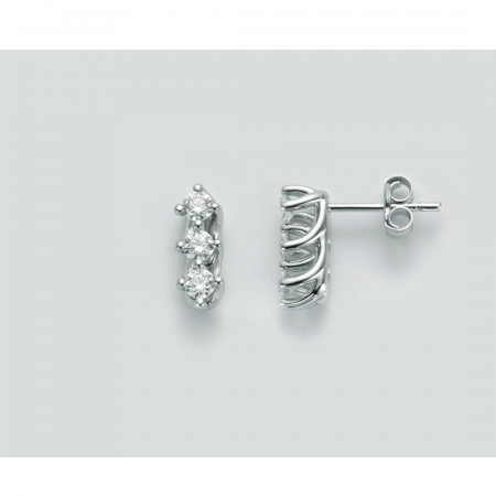 ORECCHINI MILUNA TRILOGY PUNTO LUCE In Oro Bianco 18 KT 750%/1000 E DIAMANTI ERD2494-048G7 - 1