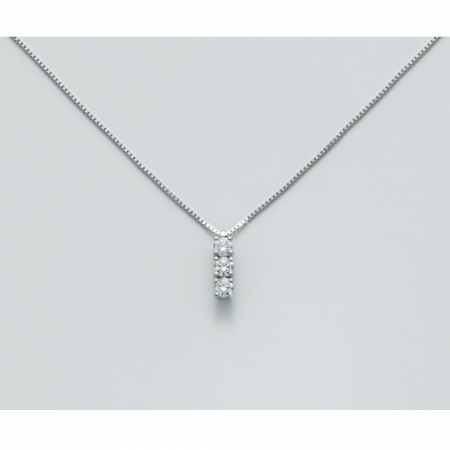 COLLANA MILUNA PUNTO LUCE TRILOGY In Oro Bianco 18 KT 750%/1000 E DIAMANTI CLD4019-018G7 - 1