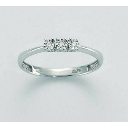 ANELLO MILUNA TRILOGY Con DIAMANTI In Oro Bianco 18 KT 750%/1000 LID3311 - 1