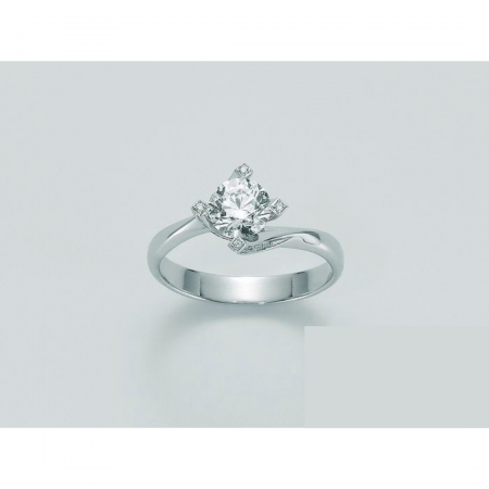 ANELLO MILUNA SOLITARIO Con DIAMANTI In Oro Bianco 18 KT 750%/1000 LID5181-030G7 - 1